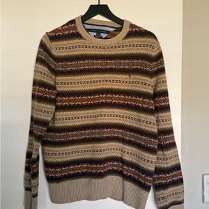 Tommy Hilfiger men's lambswool-blend Fair Isle crewneck sweater - size large
